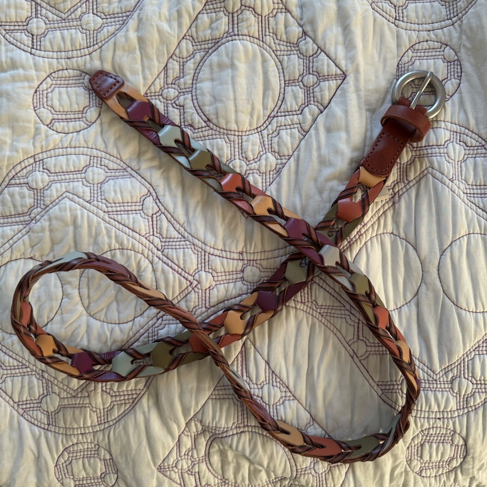 Vintage 90s Colorful Fossil Belt Size S 38”L Total with buckle